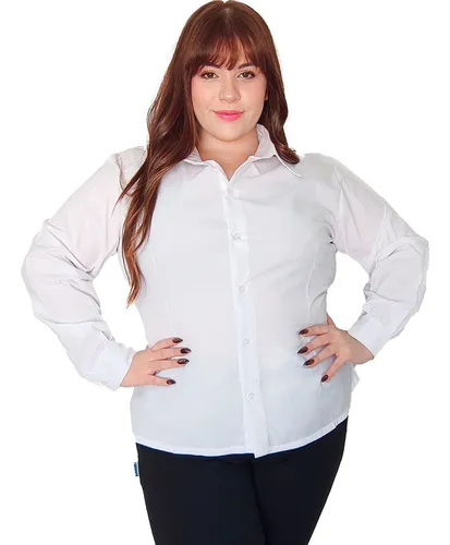 Camisa Entallada Mujer De Vestir Casual Uniforme - Presente!