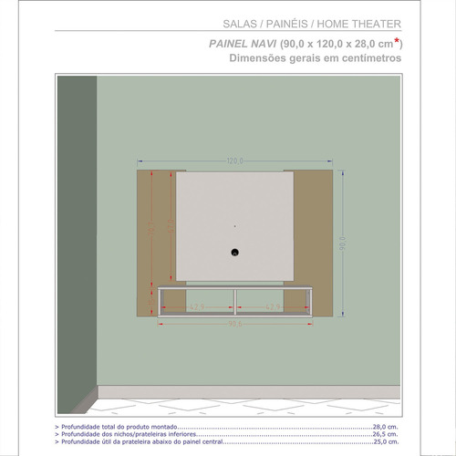 Imagem 3 de 3 de Painel Navi Para Tv De 48 Polegadas Madeira Rustica