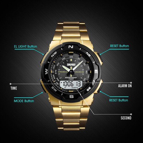 Reloj Deportivo Impermeable Para Hombres Con Doble Display /