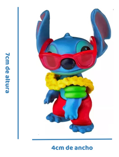 Playset Stitch 7cm Con Accesorios Disney