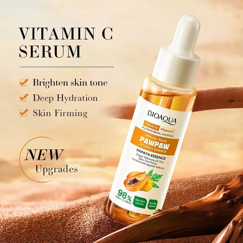 Serum De Papaya Con Vitamina C Bioaqua Manchas Control Grasa Momento De Aplicación Día/noche Tipo De Piel Todo Tipo De Piel