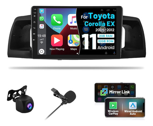 Para Toyota Corolla Ex Android 11 Carplay Stereo 2005-2012