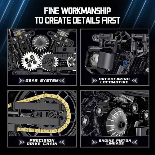Bloques De Construcción Motocicleta Armable Harley Modelo