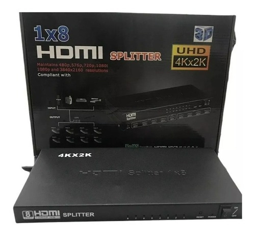 Distribuidor Splitter Hdmi 1x8 Ver.1.4 3d 8 Salidas