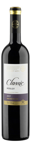 Vinho Brasileiro Tinto Seco Reservado Classic Merlot Serra Gaúcha Garrafa 750ml