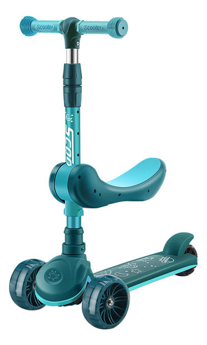 Scooter Infantil 3 Ruedas Led Asiento Ajustable Plegable