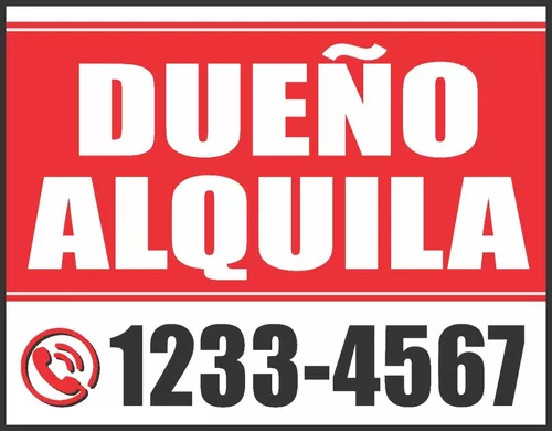 Cartel Dueño Vende / Alquila – Sin Inmobiliaria – 100 x 66 cm » RotulArte