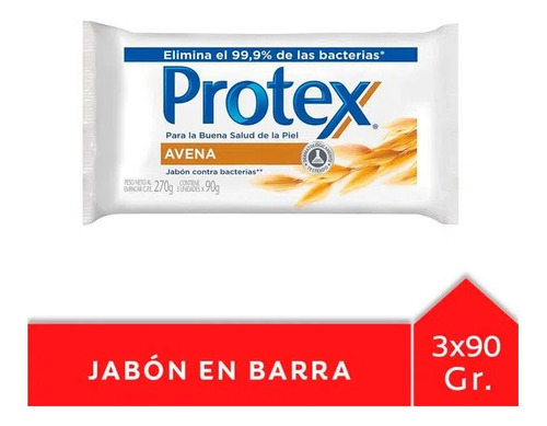 Jabon En Barra Protex Avena 90gr*3(2 Pack)-super