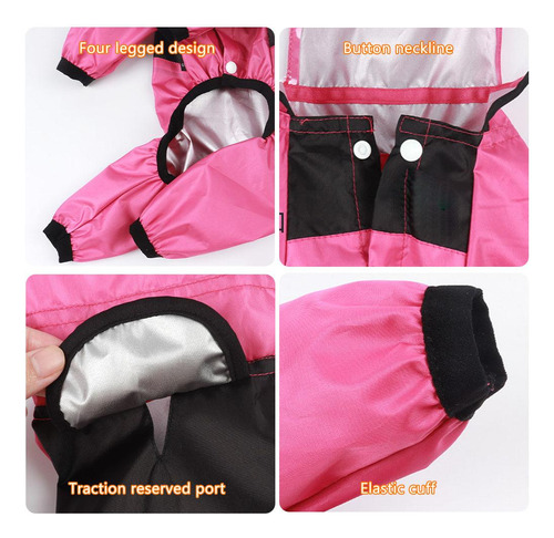 Chubasquero Impermeable Rojo Para Mascotas Con Forma De L, C