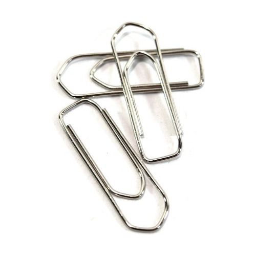 5 Cajas Clips Cuadrado Baco No 1 Inoxidable 100 Pzs C/u Color Plateado