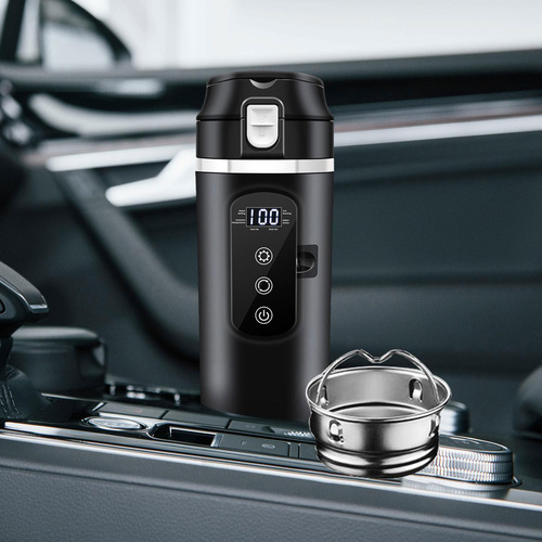 Hervidor De Agua Para Coche De 12v/24v, Taza Aislada, Negro