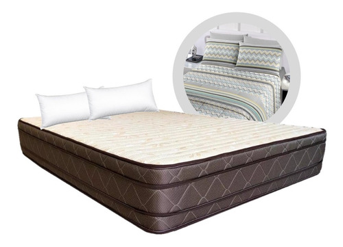 Colchón Espuma Firme 2 Plazas 140x190 + Almohadas + Sabana