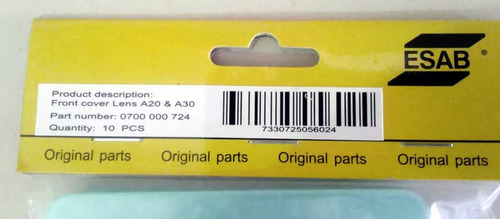 Protector Externo Careta Fotosensible Esab A20 A30 X 10u