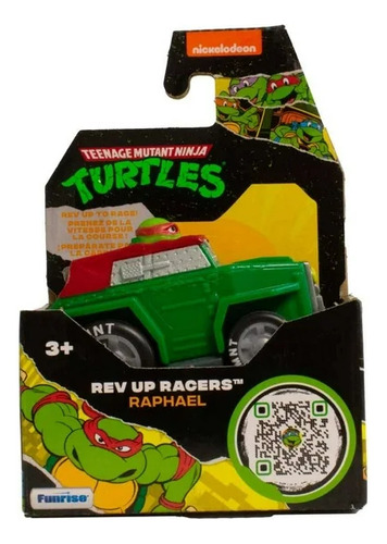 Vehiculo De Traccion Tortugas Ninja Rev Up Racers Selecciona Color Verde Con Rojo Personaje Rafael