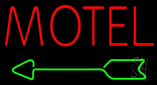 Letrero Led Neon Motel Flecha Izq Ancho 45cm Luminoso