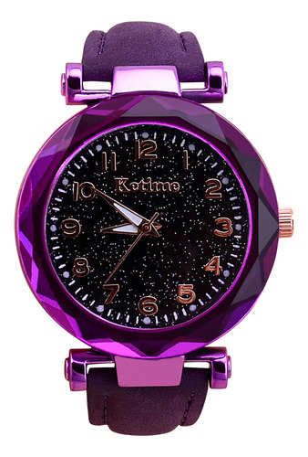 Reloj Casual De Moda Con Correa De Cuero Con Esfera Celeste