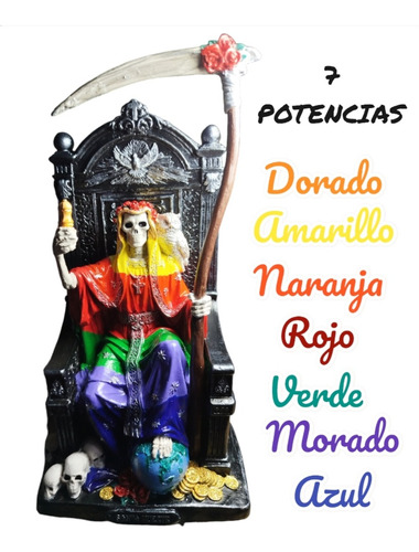 Imagen Santa Muerte 20 Cm Altura, Variedad De Colores 