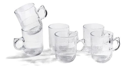 Tazas Vidrio Transparente Global 250ml - Pack 6
