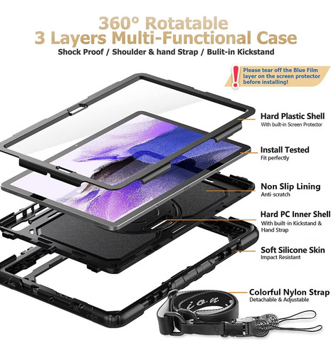Funda Case Antigolpes Para Samsung Tab S9 Fe Plus Sm-x610