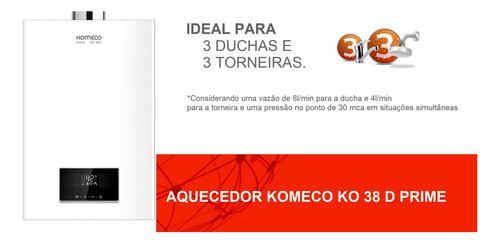 Aquecedor A Gás Komeco Ko 38 D Prime Wifi 38 Litros Glp