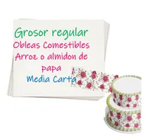 Comprar Oblea Grosor Regular 50 Pza Comestible De Arroz Media Carta