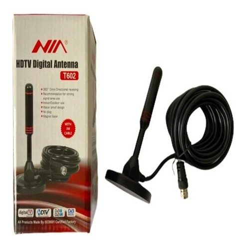 Antena Hd De Television Tv Digital Tdt 30db 3m Cable