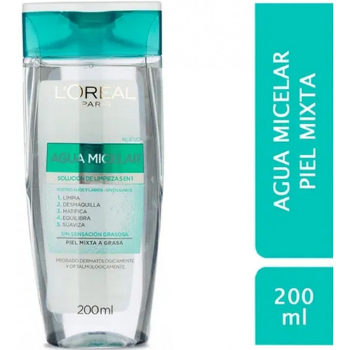 Agua Micelar Piel Mixta L´oréal Paris Hidra Total 5 X 200ml