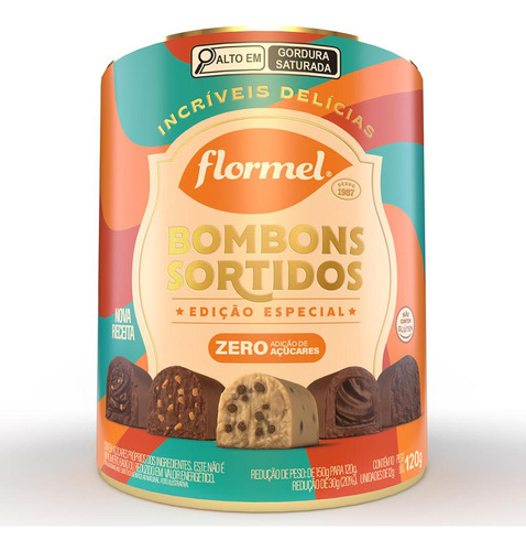 Lata Bombons Sortidos Zero Açúcar 120g