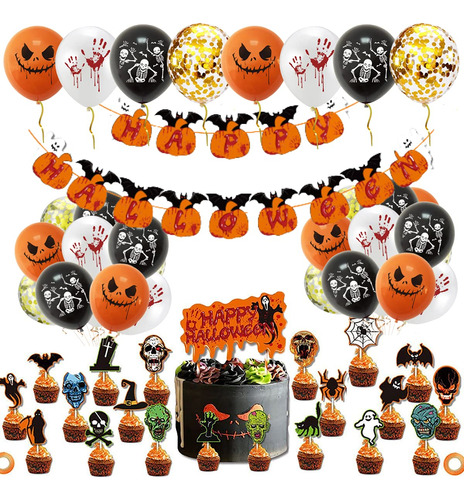 Decoraciones De Fiesta De Halloween Para Niños, Globos...