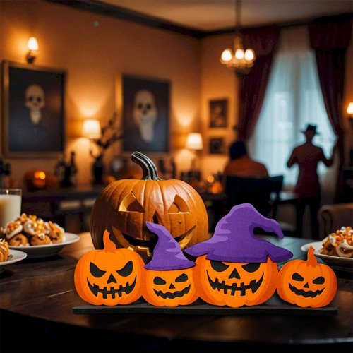 Enfeite Halloween Abóboras Jack O Lantern Em Eva Realista