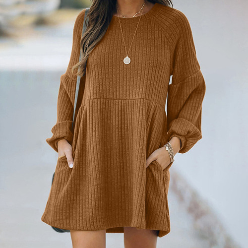 Vestido C Para Mujer, Manga De Invierno, Tejido De Cintura M