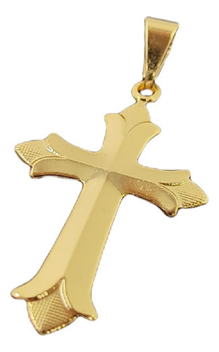 Pingente Crucifixo Modelo Vitoriano Pequeno Em Moeda Antiga Cor Dourado