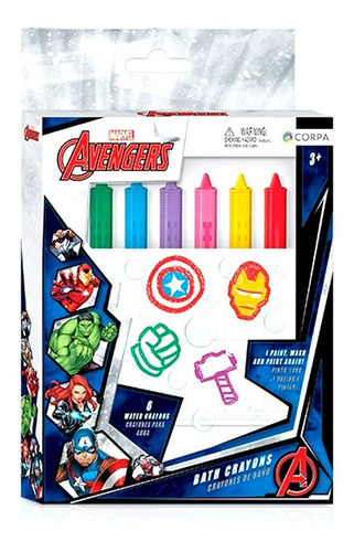 Crayones Avengers Para La Ducha Baño X 6 Multiscope Av300