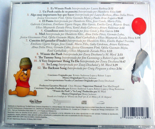 Winnie The Pooh - Soundtrack Canciones En Español Disney Cd
