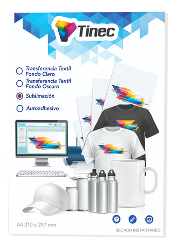 Papel Sublimacion O Sublimar Tinec A4 Secado Instantaneo