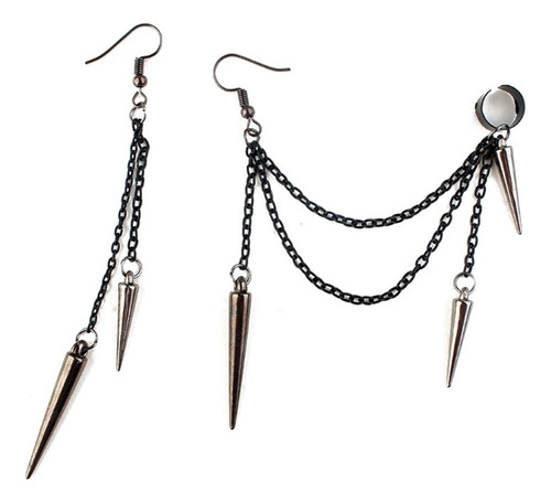 . Gancho De Oreja Con Borla De Cadena Con Remaches Largos