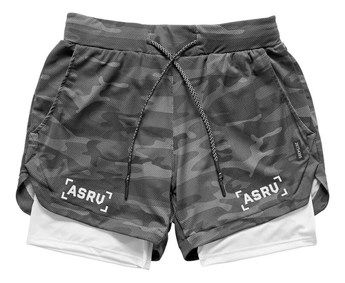 Pantalones Cortos Para Correr Para Hombre Camo Gym Fitness C