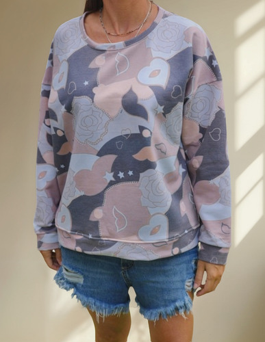 Buzo Rustico Mujer Amplio Moda Calidad Print Hermosos