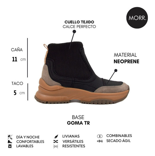 Botas Botitas Mujer Nepal Atypical Neoprene Tejido Moda