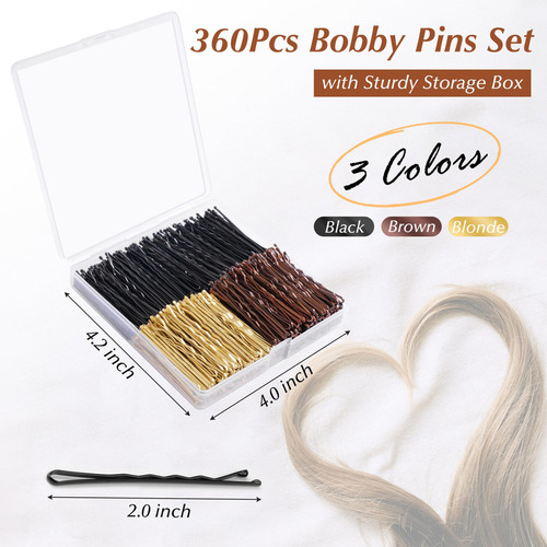 Kit De Horquilla El Cabello Bobby Pins, 360 Piezas Bobby Pin
