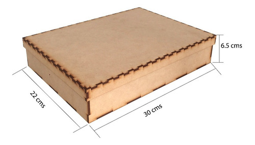 25 Caja De Mdf 30 X 22 X 6 Cm Con Tapa Tipo Zapato