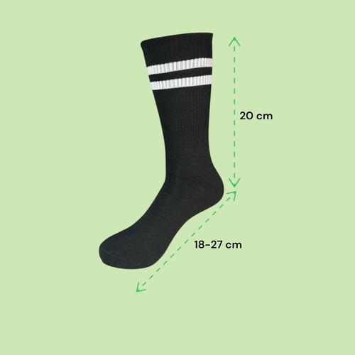 4 Pares De Calceta Deportiva Larga Con Rayas De Algodón
