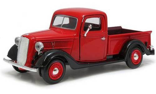 1937 Ford Pickup Vermelho - Escala 1:24 - Motormax