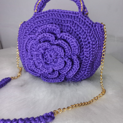 Bolsa De Crochê Flor