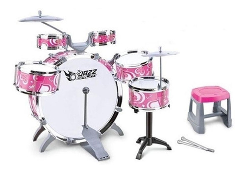 Bateria Infantil Com Pedal Instrumento Musical Completa