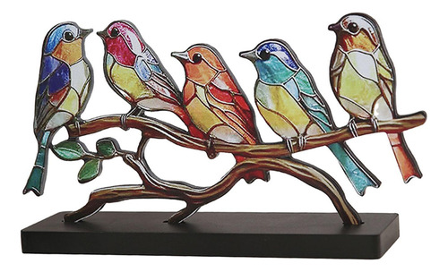 Adorno De Escritorio De Pájaros En Rama, Figura 5 Pájaros