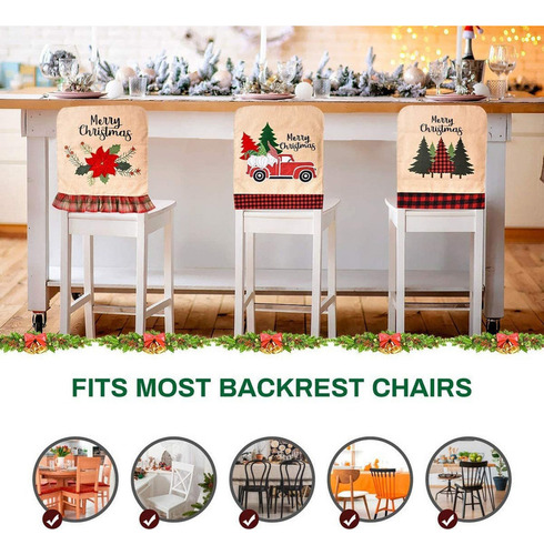 Funda Para Silla De Comedor Con Decoración Navideña De 6 Pie