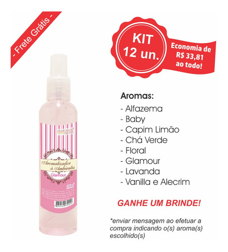 Kit Aromatizador Ambientes 200 Ml (12un.)