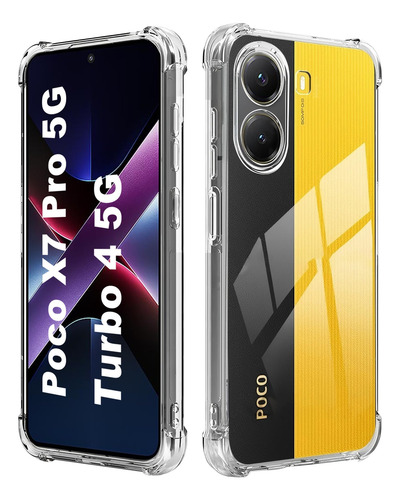 Funda Transparente Para Xiaomi Poco X7 Pro 5g + Laminas