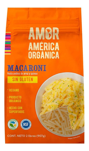 Macaroni Sin Gluten Amor América Orgánica 907g